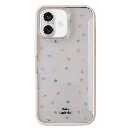 For iPhone 17 Back Board Flip Stand Design Shockproof Phone Case - Stars-White - EDA009746803C