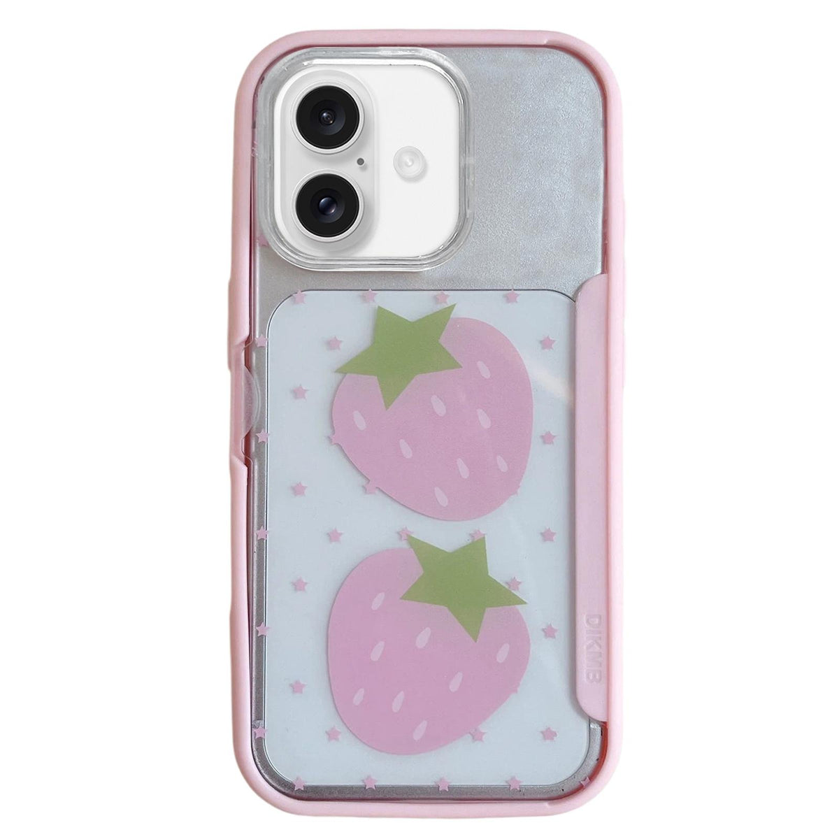 For iPhone 17 Back Board Flip Stand Design Shockproof Phone Case - Strawberries - EDA009746803D