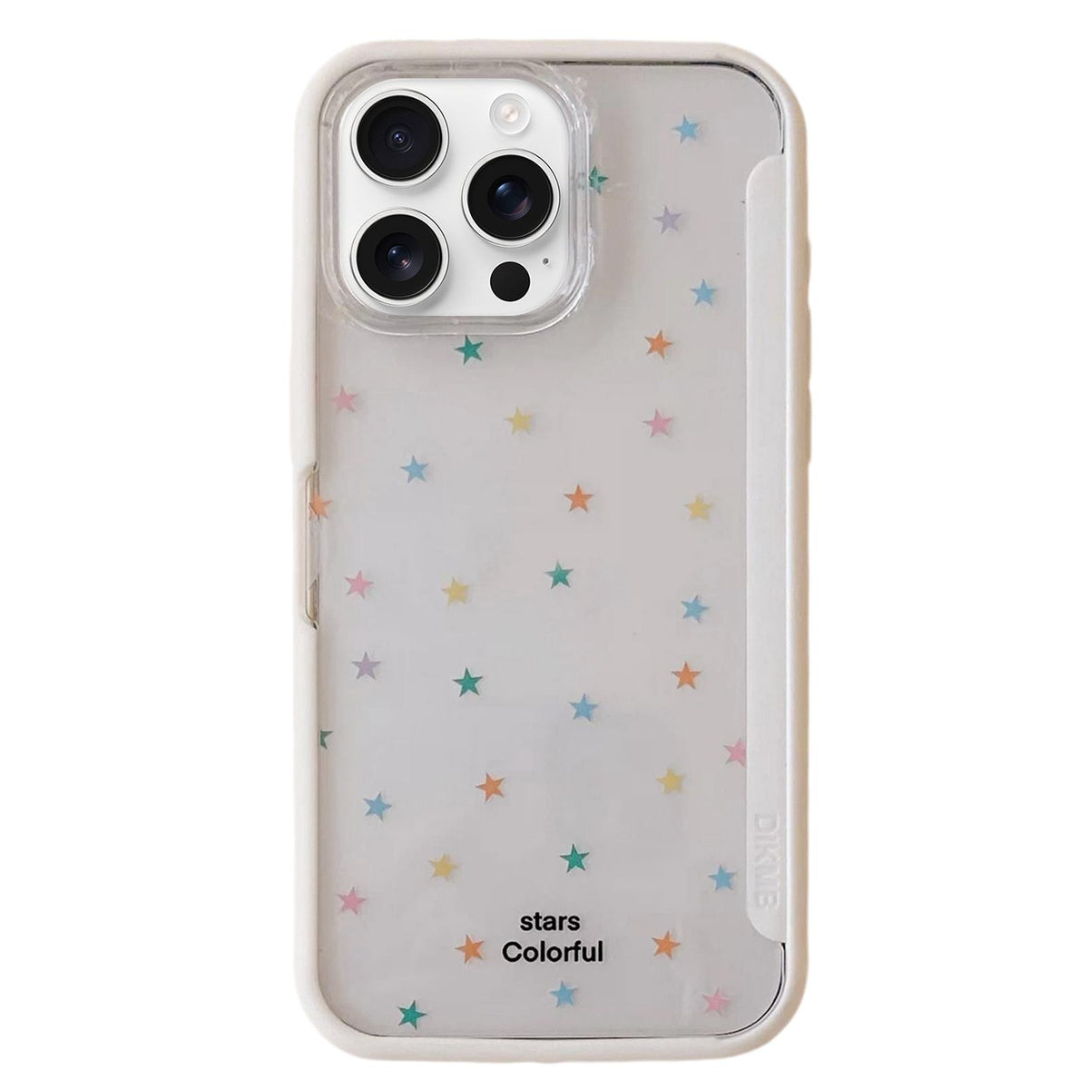 For iPhone 16 Pro Max Back Board Flip Stand Design Shockproof Phone Case - Stars-White - EDA009746804C