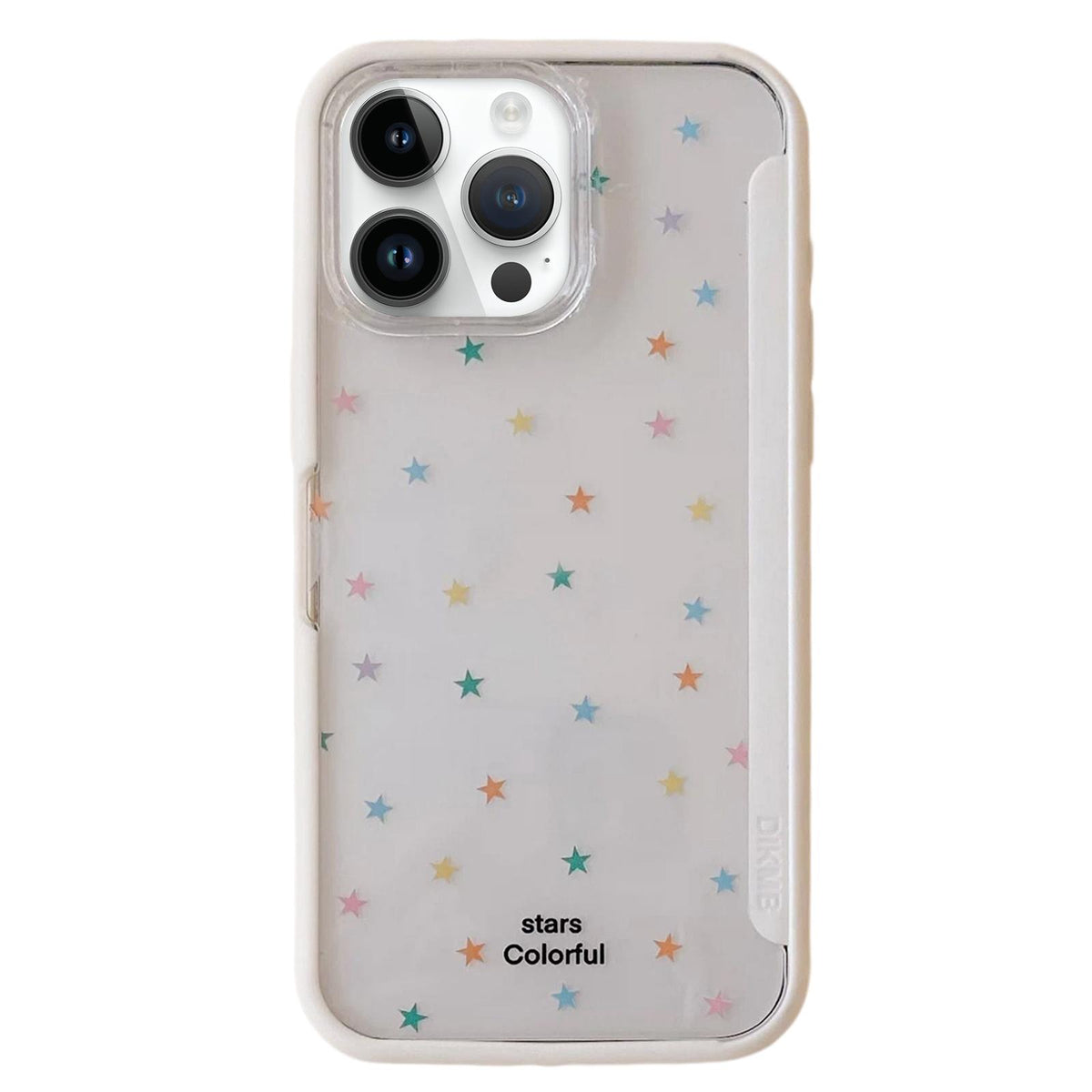 For iPhone 14 Pro Back Board Flip Stand Design Shockproof Phone Case - Stars-White - EDA009746810C