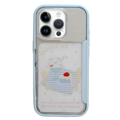 For iPhone 14 Pro Max Back Board Flip Stand Design Shockproof Phone Case - Dessert - EDA009746811A