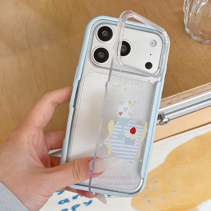 For iPhone 13 Back Board Flip Stand Design Shockproof Phone Case - Dessert - EDA009746812A