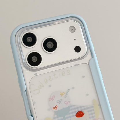 For iPhone 14 Pro Max Back Board Flip Stand Design Shockproof Phone Case - Dessert - EDA009746811A