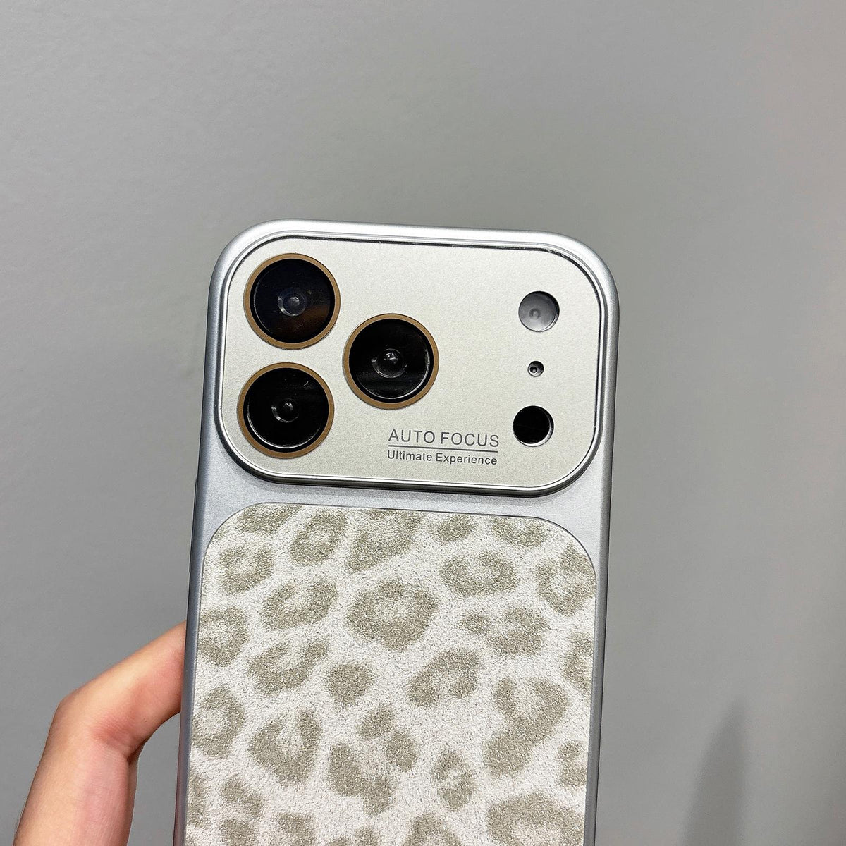 For iPhone 16 Plus Large Window Full Coverage Glitter Leopard Print Phone Case - Black - EDA009747007C