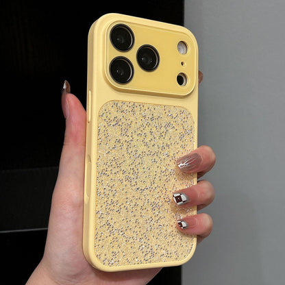 For iPhone 17 Pro Max Large Window Full Coverage Diamond Pattern Phone Case - Yellow - EDA009747201C
