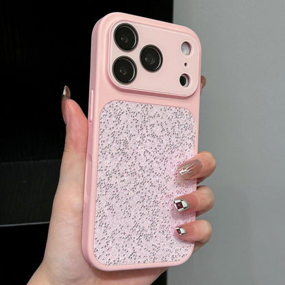 For iPhone 17 Pro Max Large Window Full Coverage Diamond Pattern Phone Case - Pink - EDA009747201D
