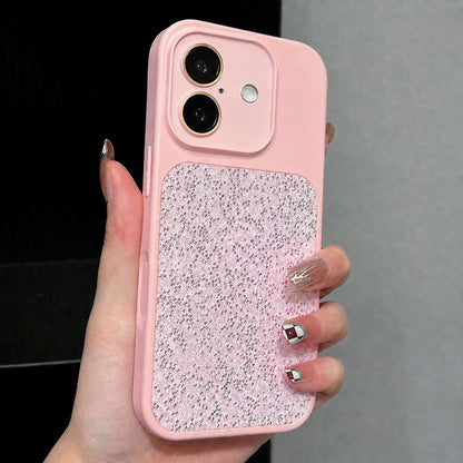 For iPhone 17 Large Window Full Coverage Diamond Pattern Phone Case - Pink - EDA009747203D