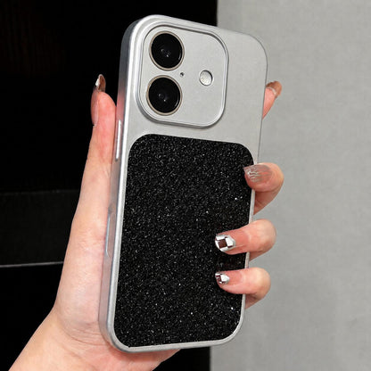 For iPhone 16 Plus Large Window Full Coverage Diamond Pattern Phone Case - Black - EDA009747207A