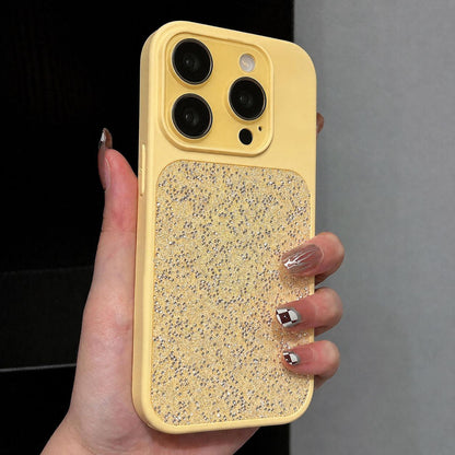 For iPhone 15 Pro Max Large Window Full Coverage Diamond Pattern Phone Case - Yellow - EDA009747209C