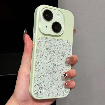 For iPhone 15 Plus Large Window Full Coverage Diamond Pattern Phone Case - Green - EDA009747211B