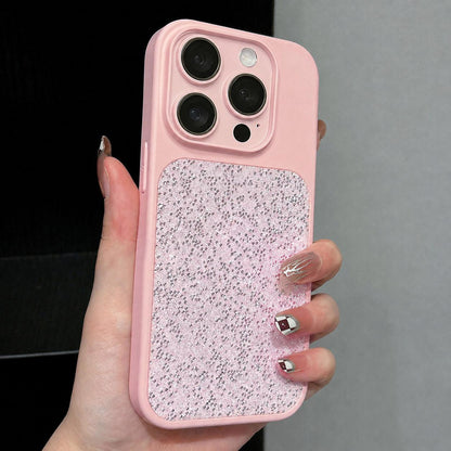 For iPhone 13 Pro Large Window Full Coverage Diamond Pattern Phone Case - Pink - EDA009747218D