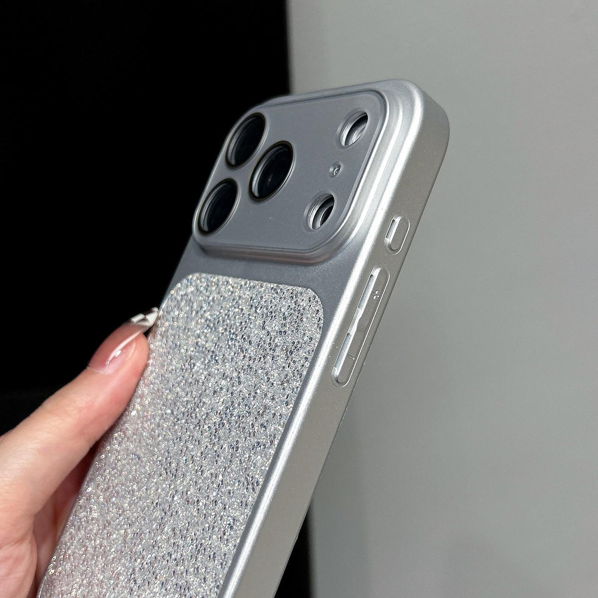 For iPhone 13 Large Window Full Coverage Diamond Pattern Phone Case - Black - EDA009747219A