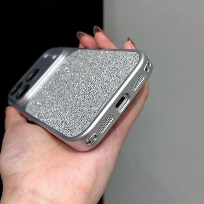 For iPhone 17 Large Window Full Coverage Diamond Pattern Phone Case - Black - EDA009747203A