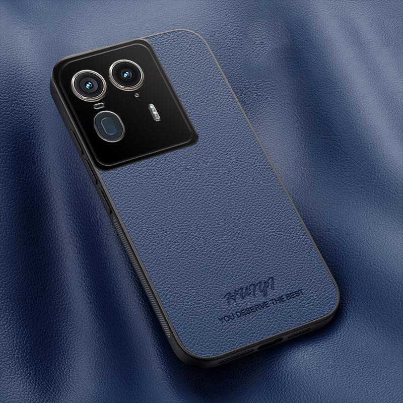 For Motorola Edge 50 Ultra HUIYI Leather Magnetic Phone Case - Blue - EDA009747704A