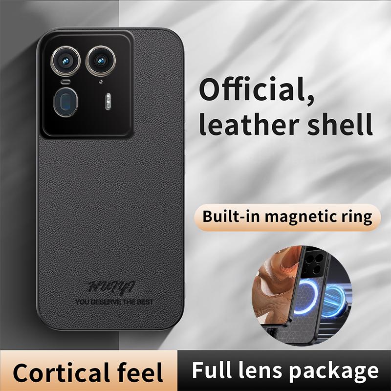 For Motorola Edge 50 Ultra HUIYI Leather Magnetic Phone Case - Black - EDA009747704B