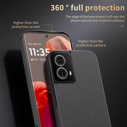 For Motorola Moto G85 HUIYI Leather Magnetic Phone Case - White - EDA009747711D