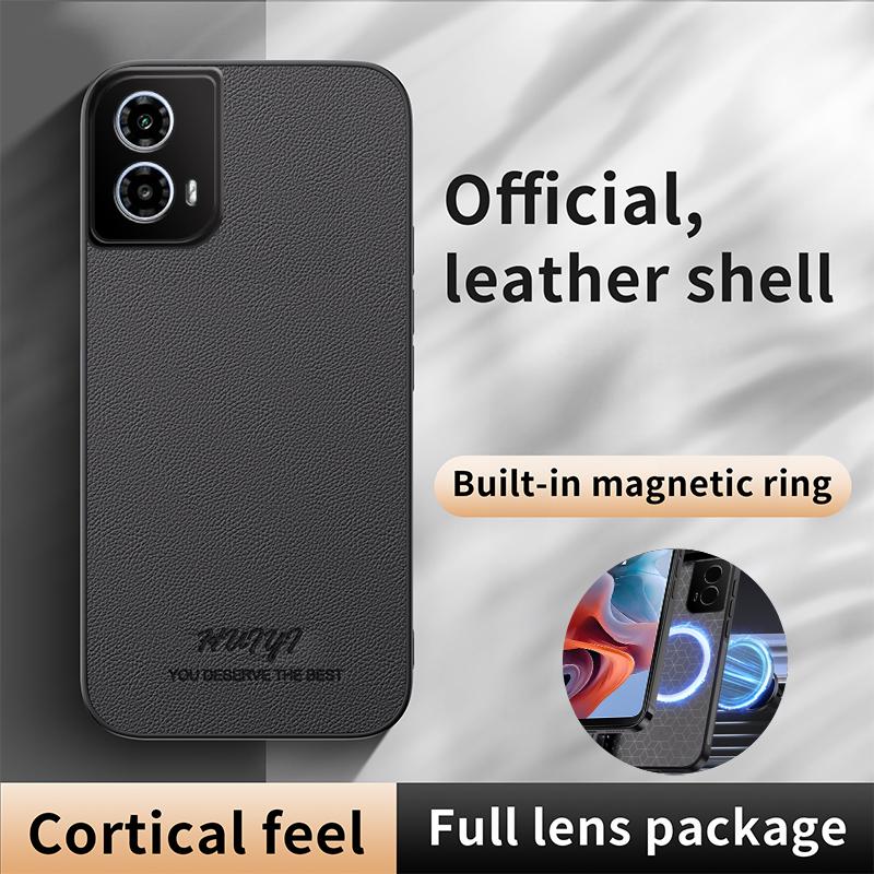 For Motorola Moto G34 / G45 HUIYI Leather Magnetic Phone Case - Blue - EDA009747712A