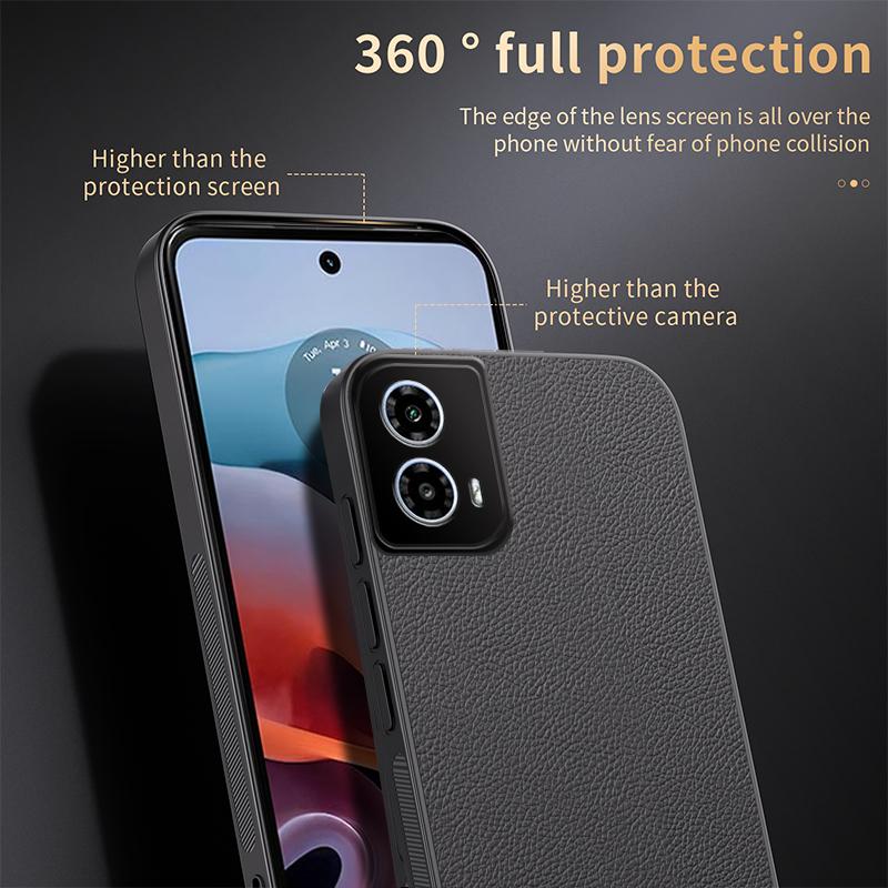 For Motorola Moto G34 / G45 HUIYI Leather Magnetic Phone Case - Grey - EDA009747712C