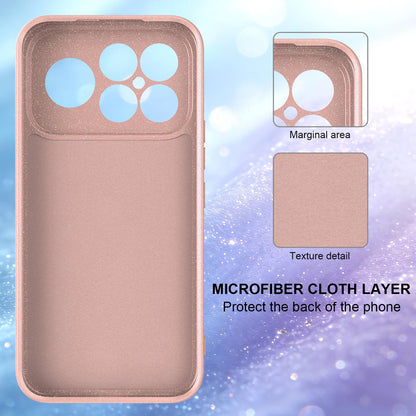 For Redmi K90 Pro Max / Poco F8 Ultra Fine Hole Glossy Glitter Magnetic TPU Phone Case with Same Color Hand Strap(Pink)
