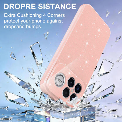 For Redmi K90 Pro Max / Poco F8 Ultra Fine Hole Glossy Glitter Magnetic TPU Phone Case with Same Color Hand Strap(Pink)