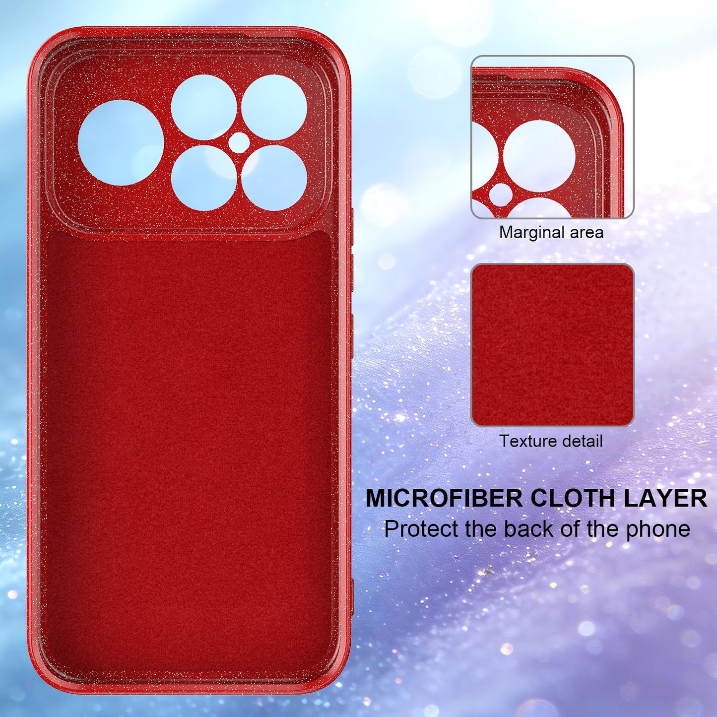 For Redmi K90 Pro Max / Poco F8 Ultra Fine Hole Glossy Glitter Magnetic TPU Phone Case with Same Color Hand Strap(Red)