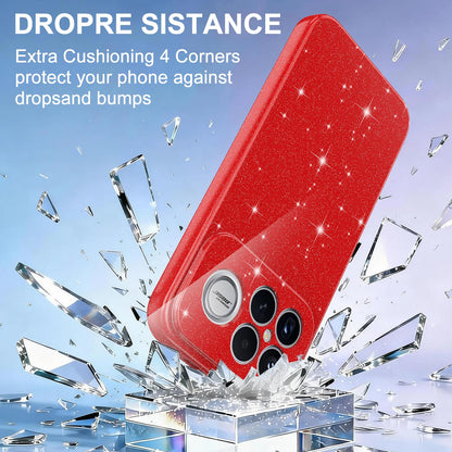 For Redmi K90 Pro Max / Poco F8 Ultra Fine Hole Glossy Glitter Magnetic TPU Phone Case with Same Color Hand Strap(Red)