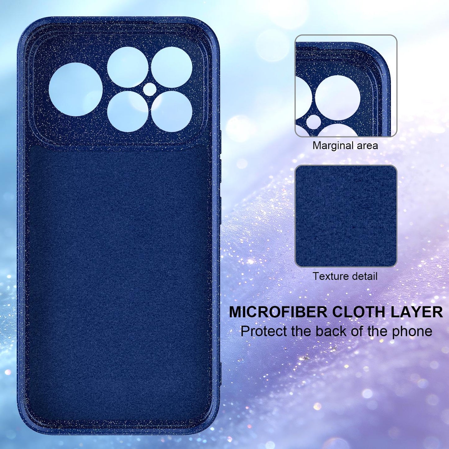 For Redmi K90 Pro Max / Poco F8 Ultra Fine Hole Glossy Glitter Magnetic TPU Phone Case with Same Color Hand Strap(Blue)