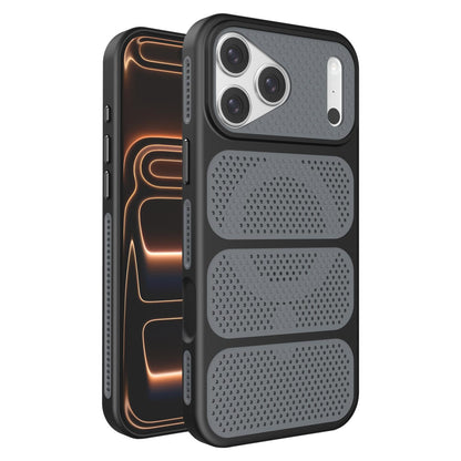 For iPhone 17 Pro Max Hollow Cooling Design Magnetic PC Hybrid TPU Phone Case - Black - EDA009749601D
