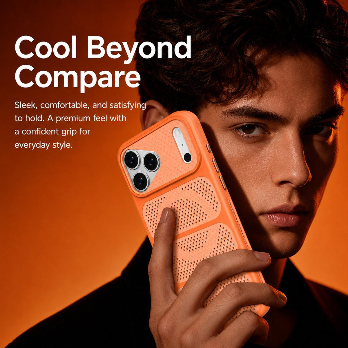 For iPhone 17 Pro Max Hollow Cooling Design Magnetic PC Hybrid TPU Phone Case - Black - EDA009749601D