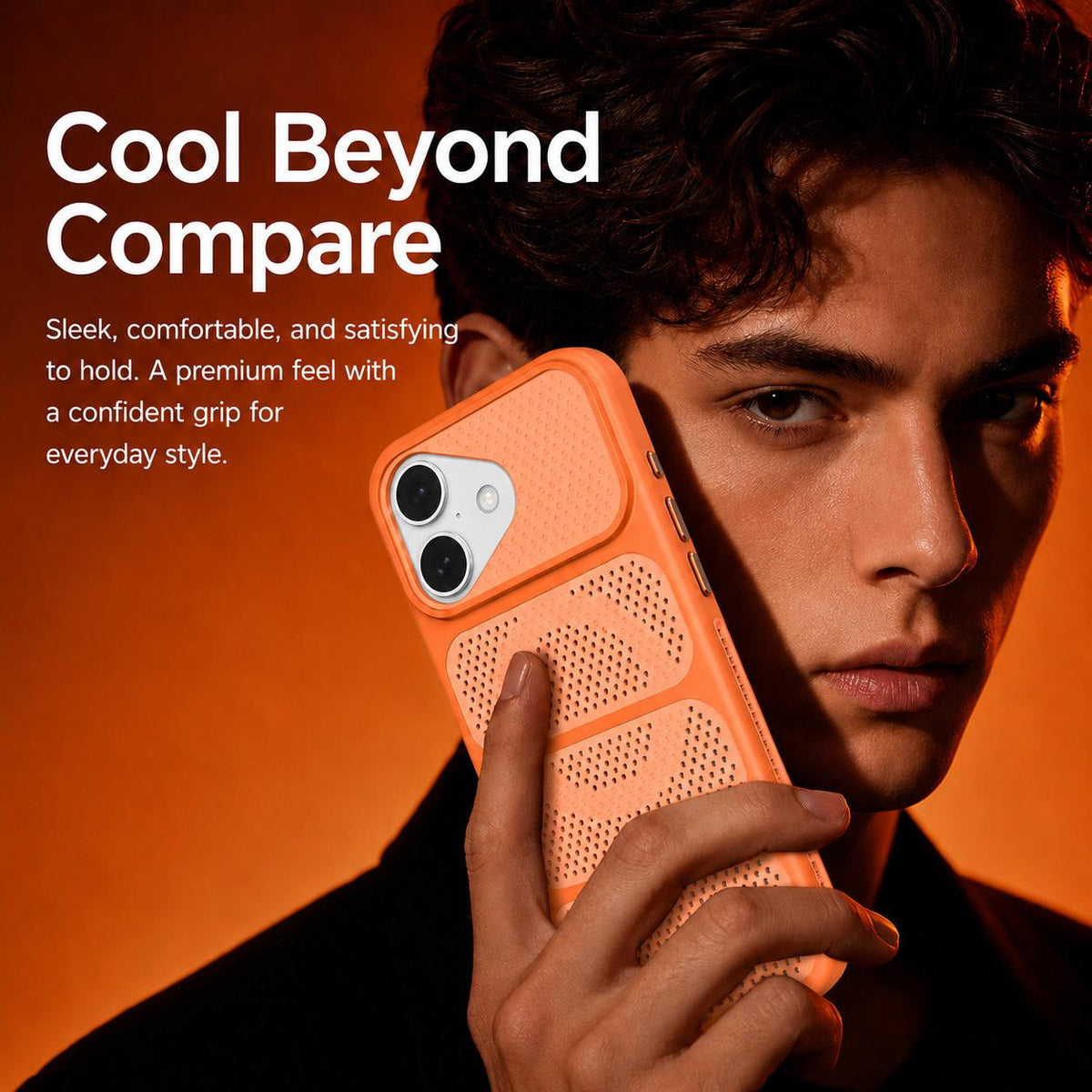 For iPhone 16 Hollow Cooling Design Magnetic PC Hybrid TPU Phone Case - Grey - EDA009749607B