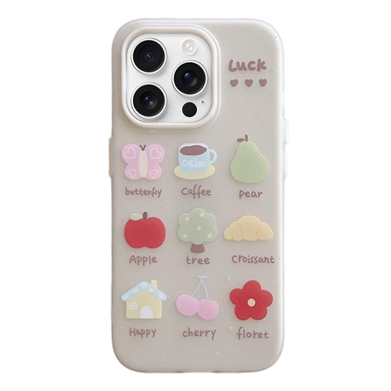 For iPhone 16 Pro Max Frosted 3 in 1 Design Shockproof Phone Case - Nine Grid Plants - EDA009750801C