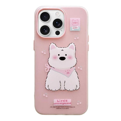 For iPhone 16 Pro Max Frosted 3 in 1 Design Shockproof Phone Case - Puppy - EDA009750801D