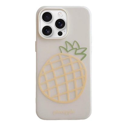 For iPhone 16 Pro Max Frosted 3 in 1 Design Shockproof Phone Case - Pineapple - EDA009750801F