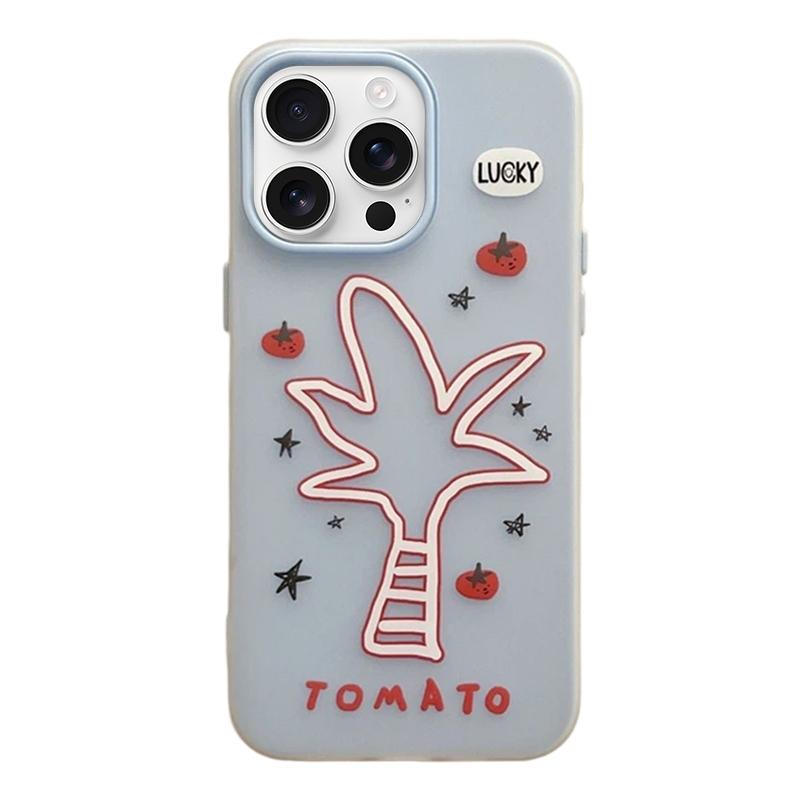 For iPhone 16 Pro Max Frosted 3 in 1 Design Shockproof Phone Case - Coconut Tree - EDA009750801H
