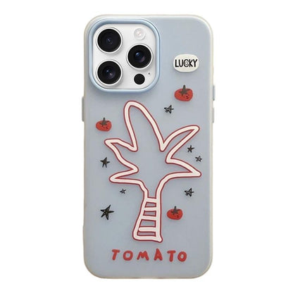 For iPhone 16 Pro Max Frosted 3 in 1 Design Shockproof Phone Case - Coconut Tree - EDA009750801H