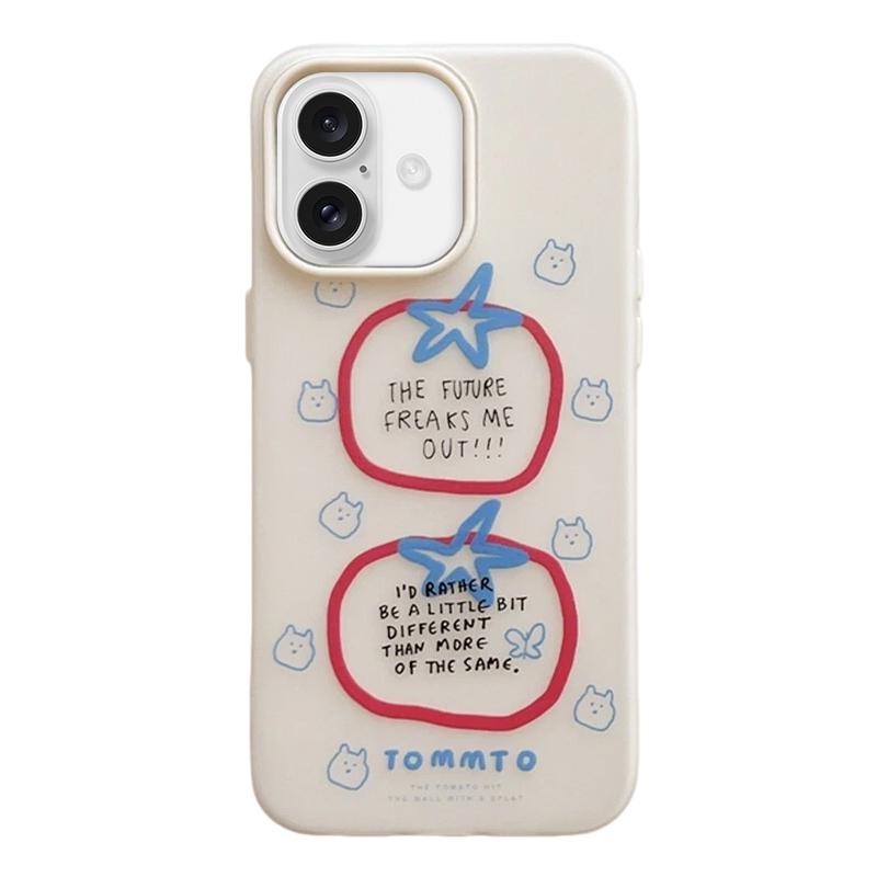 For iPhone 16 Frosted 3 in 1 Design Shockproof Phone Case - Tomato - EDA009750803A