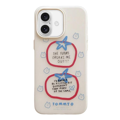 For iPhone 16 Frosted 3 in 1 Design Shockproof Phone Case - Tomato - EDA009750803A