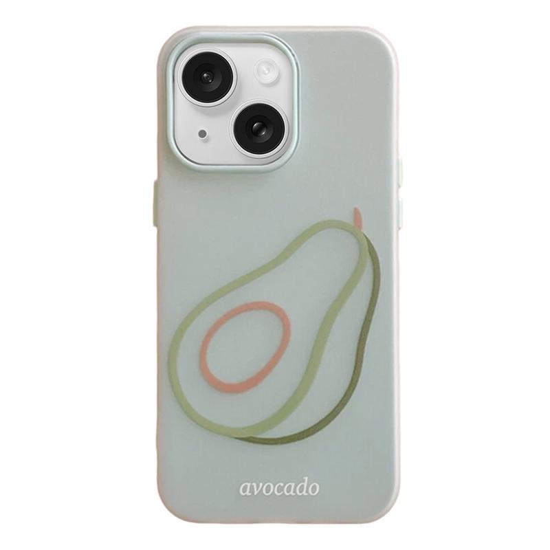 For iPhone 15 Frosted 3 in 1 Design Shockproof Phone Case - Avocado - EDA009750806G