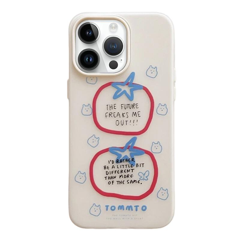 For iPhone 14 Pro Max Frosted 3 in 1 Design Shockproof Phone Case - Tomato - EDA009750809A