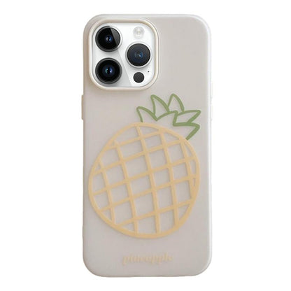 For iPhone 14 Pro Max Frosted 3 in 1 Design Shockproof Phone Case - Pineapple - EDA009750809F