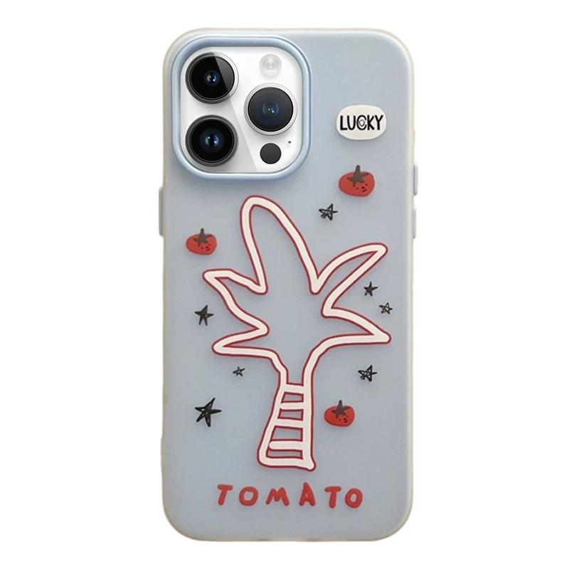 For iPhone 14 Pro Max Frosted 3 in 1 Design Shockproof Phone Case - Coconut Tree - EDA009750809H