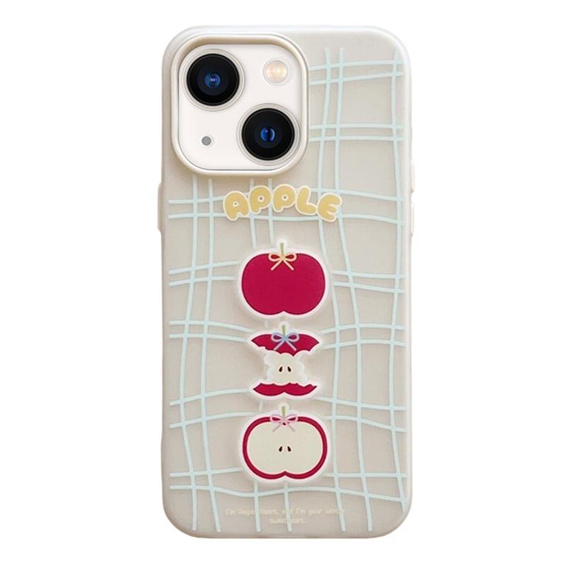 For iPhone 13 Frosted 3 in 1 Design Shockproof Phone Case - Line Apple - EDA009750810E
