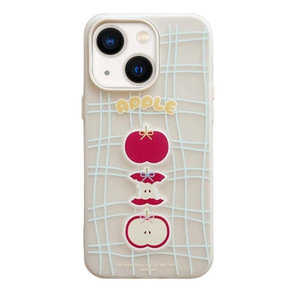 For iPhone 13 Frosted 3 in 1 Design Shockproof Phone Case - Line Apple - EDA009750810E