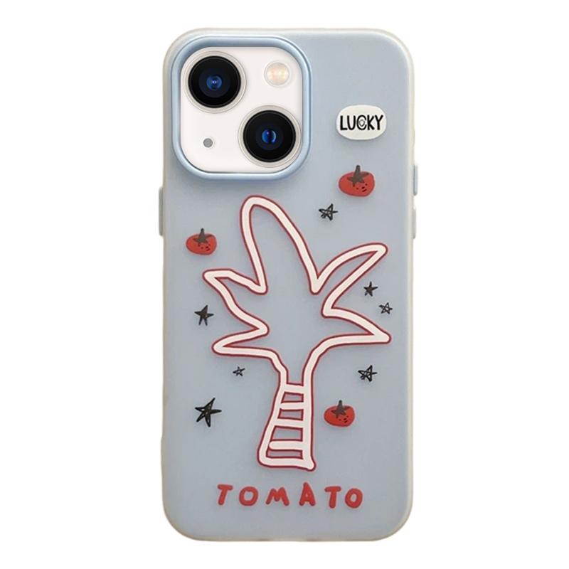 For iPhone 13 Frosted 3 in 1 Design Shockproof Phone Case - Coconut Tree - EDA009750810H
