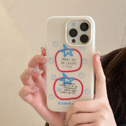 For iPhone 16 Pro Max Frosted 3 in 1 Design Shockproof Phone Case - Tomato - EDA009750801A