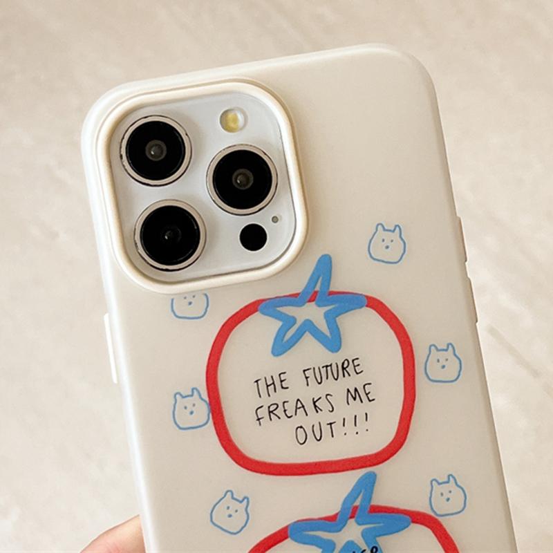 For iPhone 16 Frosted 3 in 1 Design Shockproof Phone Case - Tomato - EDA009750803A