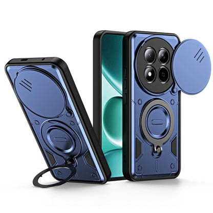 For Redmi Note 15 Pro 5G Global 163.6m Ring Holder Lens Slide Cover Phone Case - Blue - EDA009751103B