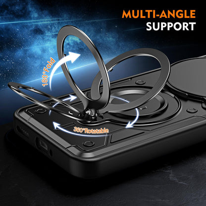 For Redmi Note 15 Pro 5G Global 163.6m Ring Holder Lens Slide Cover Phone Case - Black - EDA009751103C