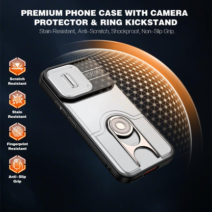 For vivo V70 5G / S50 5G Sliding Camera Cover 2 in 1 Rotating Holder Air Bag Shockproof Phone Case - Silvery - EDA009752601A
