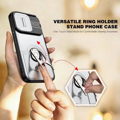 For vivo V70 5G / S50 5G Sliding Camera Cover 2 in 1 Rotating Holder Air Bag Shockproof Phone Case - Silvery - EDA009752601A